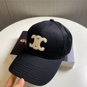 Celine Triomphe Black Adjustable Unisex Baseball Cap